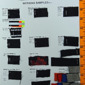 Webbing style sample card